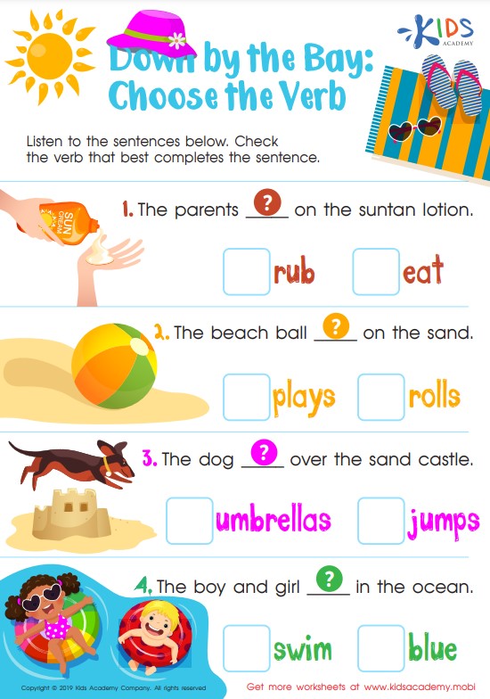 Verb Grammar Parts Of Speech For 2nd Grade